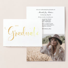 Ankündigung von Gold Foil Foto Abschluss