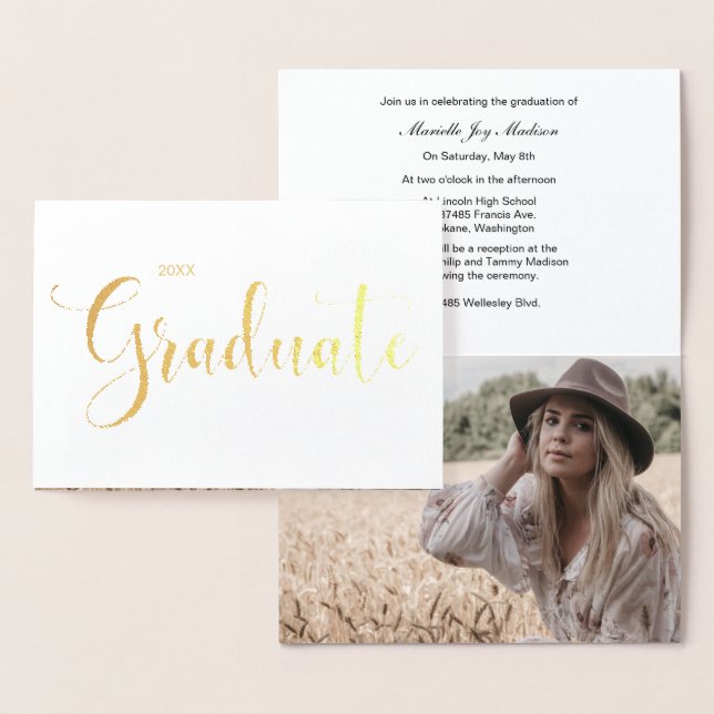 Ankündigung von Gold Foil Foto Abschluss (Anzeige)