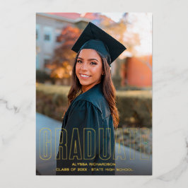 Ankündigung von Gold Glitzer Foto VER Foil Graduat
