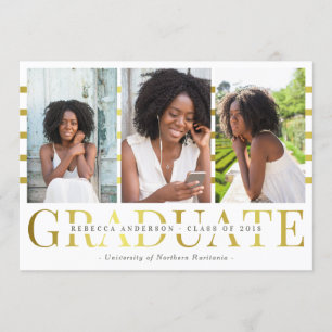 Ankündigung von Gold Graduate Trendy Foto Abschlus