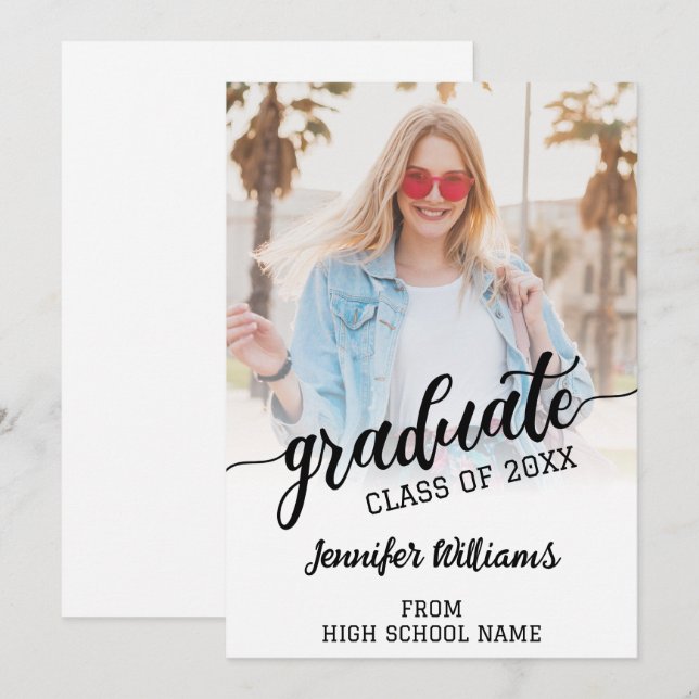 Ankündigung von Graduate Abschluss Foto Grad für k (Vorne/Hinten)