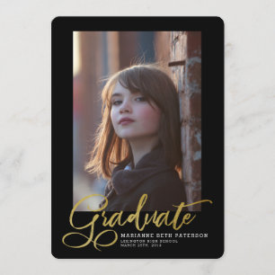 Ankündigung von Graduate Gold Script Foto Abschlus