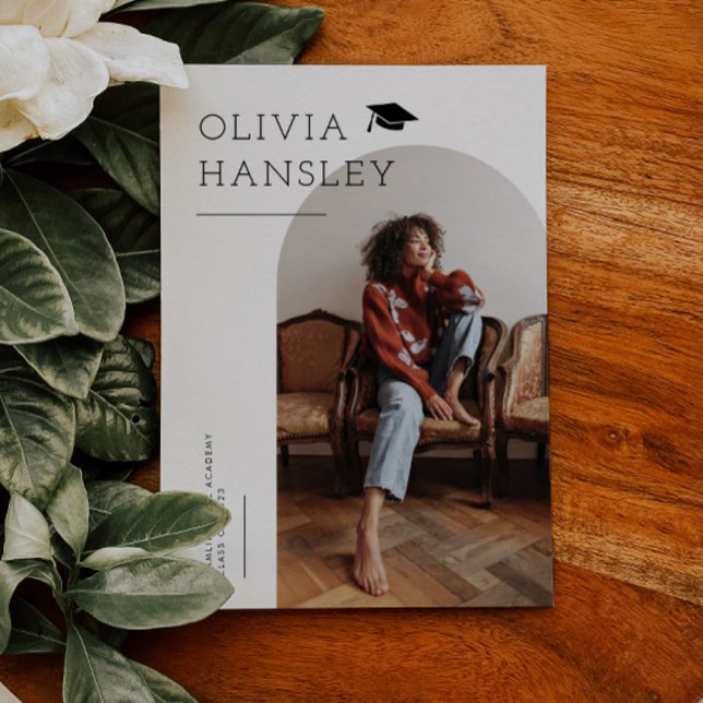 Ankündigung von Graduate Name White Arch Abschluss (Von Creator hochgeladen)