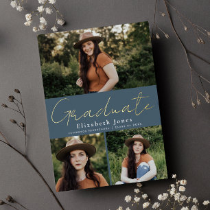 Ankündigung von Graduate Script Foil Abschluss Fot