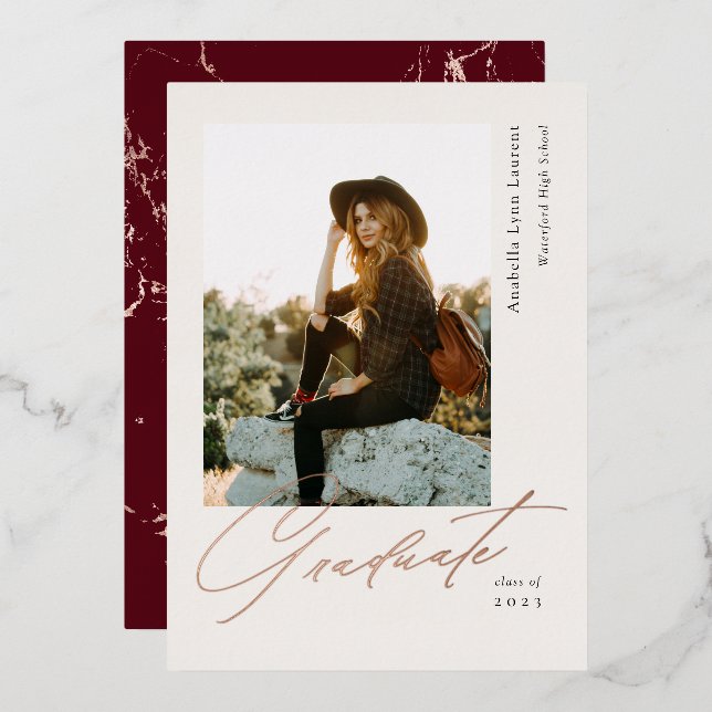 Ankündigung von Graduate Script Foto Foil (Vorderseite/Rückseite)