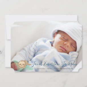 Ankündigung von Green Sleepy Baby Sloth Baby Foto