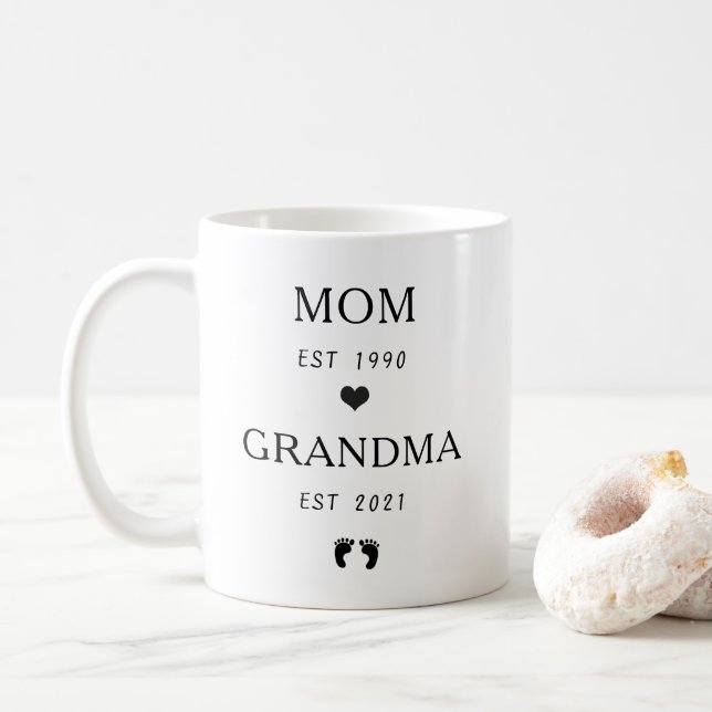 Ankündigung von Großmutter/Großmutter zum Baby Kaffeetasse (Mit Donut)