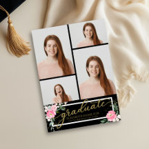 Ankündigung von High School Abschluss 4 Foto Blume