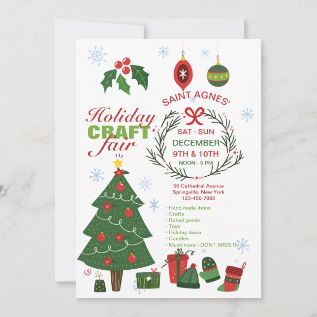 Ankündigung von Holiday Craft Fair (Vorderseite)