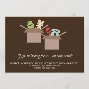 Ankündigung von Kartonboxen mit brauner Bewegung