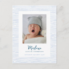 Ankündigung von klassischen handgezeichneten Blue Postkarte