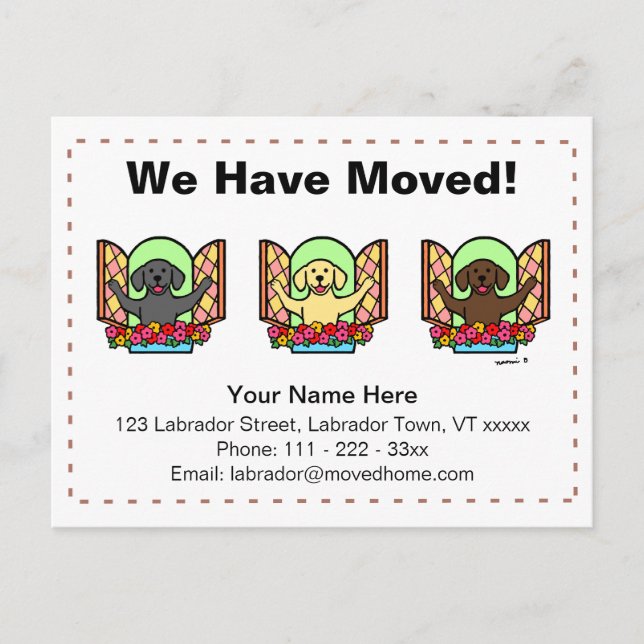 Ankündigung von Labrador Hunde Cartoon Moving (Vorderseite)
