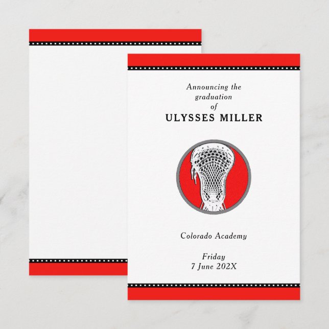 Ankündigung von Lacrosse Abschluss (Vorne/Hinten)