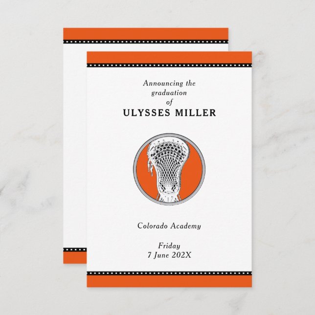 Ankündigung von Lacrosse Abschluss (Vorne/Hinten)