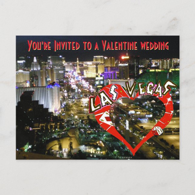 Ankündigung von Las Vegas Valentine Wedding Foto (Vorderseite)