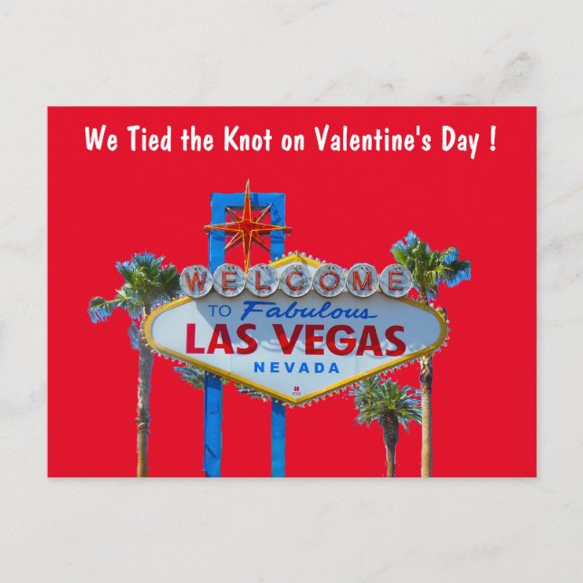 Ankündigung von Las Vegas Valentine Wedding Foto (Vorderseite)