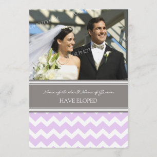 Ankündigung von Lilac Grey Zickzack Foto Elopement