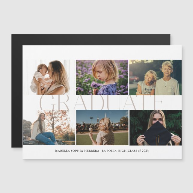 Ankündigung von Magnet Multi-Foto "Dann/Jetzt Grad (Vorne/Hinten)