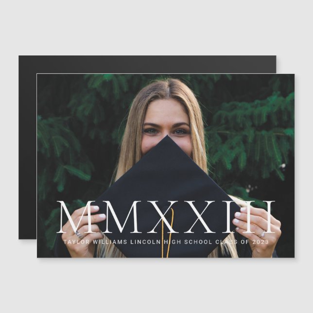 Ankündigung von Magnet Roman Numeral Foto Abschlus (Vorne/Hinten)