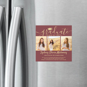 Ankündigung von Magnetic Burgundy Abschluss Foto