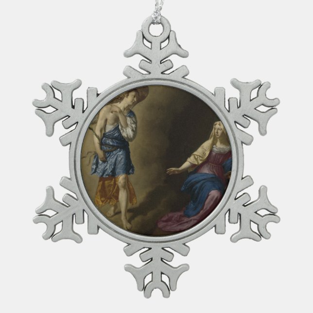 Ankündigung von Mary, Velde Schneeflocken Zinn-Ornament (Vorderseite)