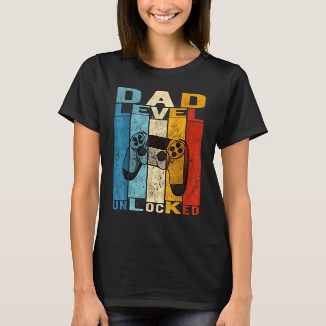 Ankündigung von Mens Schwangerschaft Vater Stufe E T-Shirt (Vorderseite)