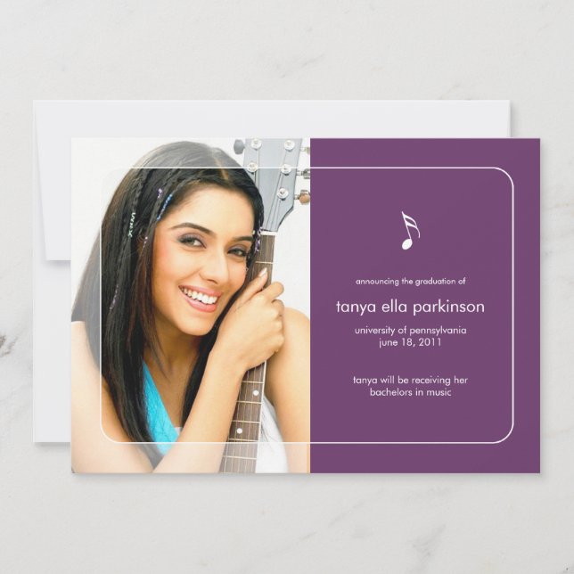 Ankündigung von Music Major Abschluss (Vorderseite)