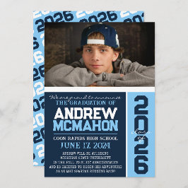 Ankündigung von Navy & Baby Blue Abschluss Foto