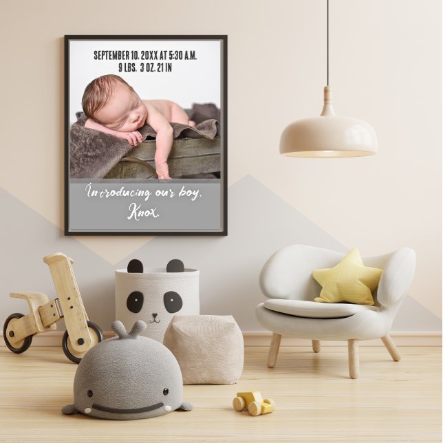 Ankündigung von New Baby Birth Foto Poster (Von Creator hochgeladen)