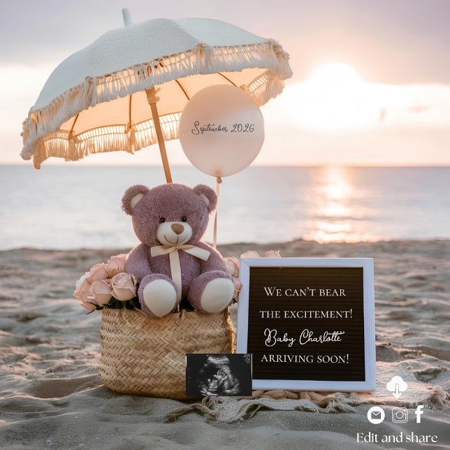 Ankündigung von "niedlich Bear Beach Sunset Pregna (Von Creator hochgeladen)