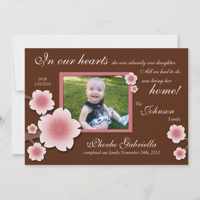 Ankündigung von Pink Cherry Blossom & Brown Adopti (Vorderseite)