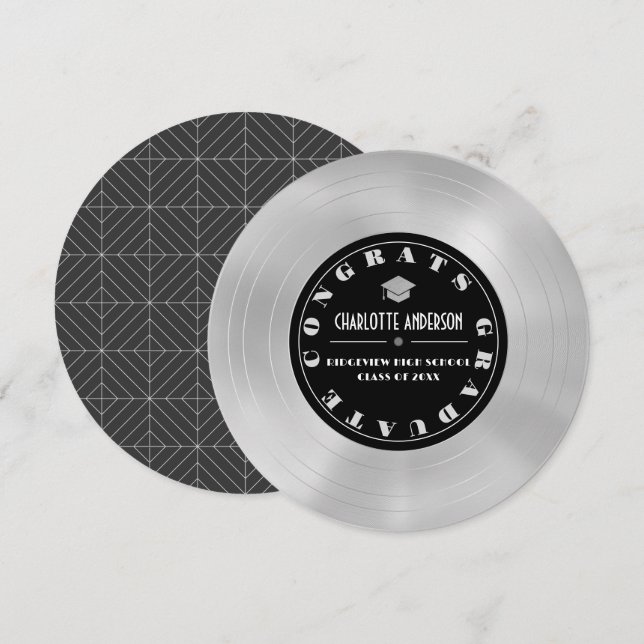 Ankündigung von Platinum Disk/Vinyl Record Abschlu (Vorne/Hinten)