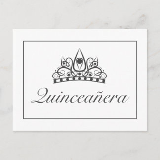 Ankündigung von Quinceañera Party Kronen Einladung Postkarte