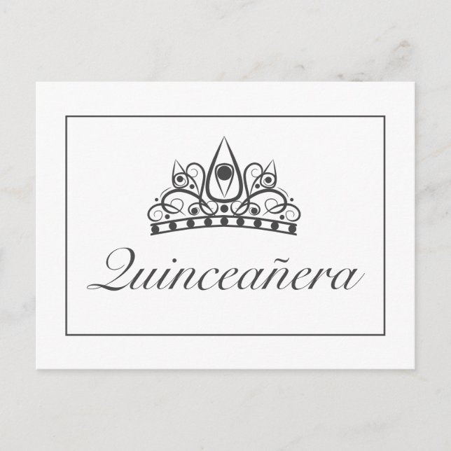 Ankündigung von Quinceañera Party UAWG Einladung Postkarte (Vorderseite)