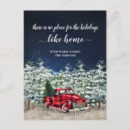 Ankündigung von Red Christmas Truck Holiday Moving Postkarte