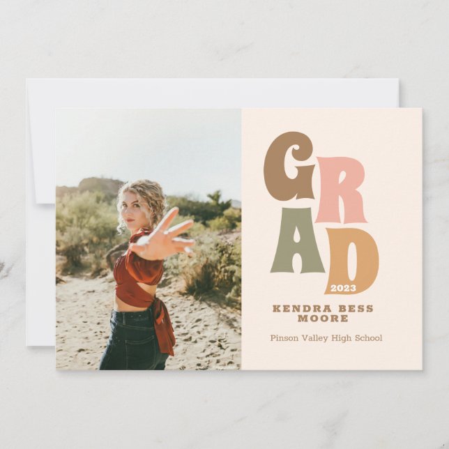 Ankündigung von Retro-Abschlüssen mit Foto (Vorderseite)