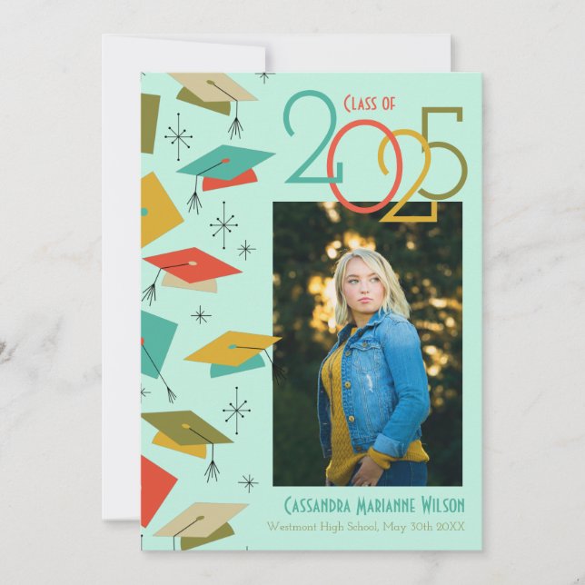 Ankündigung von Retro Vintag Foto Abschluss (Vorderseite)