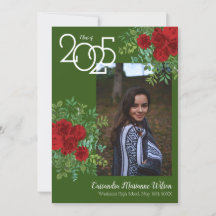 Ankündigung von rote Rose Green Foto Abschluss