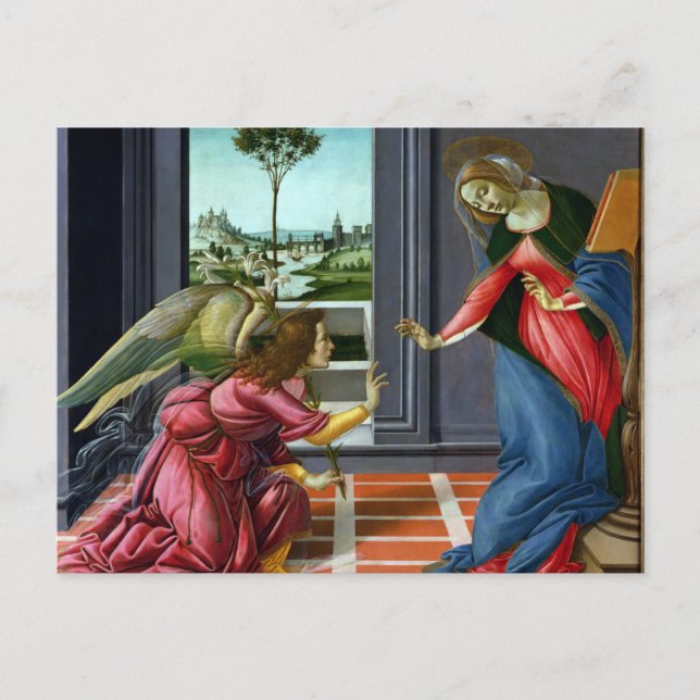 Ankündigung von Sandro Botticelli Postkarte (Vorderseite)