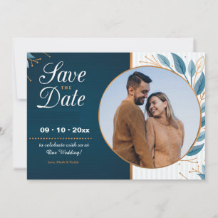 Ankündigung von Save the Date Blue Foto
