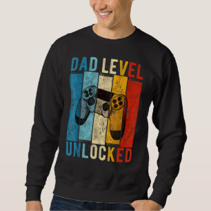 Ankündigung von Schwangerschaft Vater Level Entspe Sweatshirt