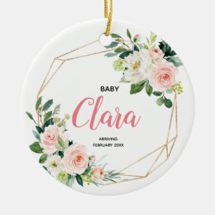 Ankündigung von Schwangerschaftsabbrüchen in Rosa  Keramik Ornament