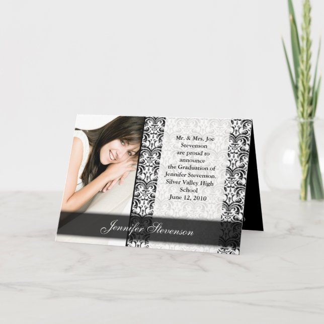 Ankündigung von Schwarzweiß-Abschluss oder Party (Vorderseite)