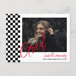 Ankündigung von Schwarzweiß-Abschluss Postkarte