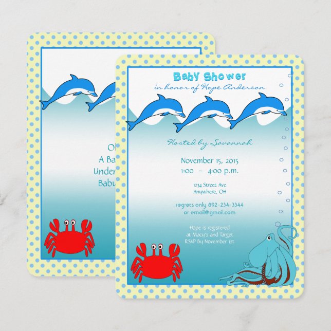 Ankündigung von Sea Baby Boy Shower (Vorne/Hinten)