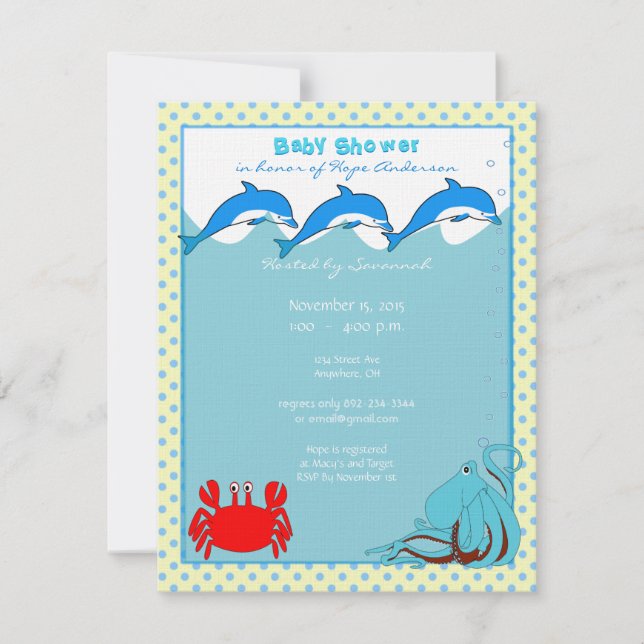 Ankündigung von Sea Baby Boy Shower (Vorderseite)