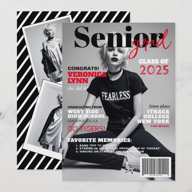 Ankündigung von Senior Grad Modern Magazine Cover (Vorne/Hinten)