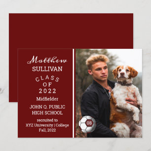 Ankündigung von Soccer Player Foto Abschluss