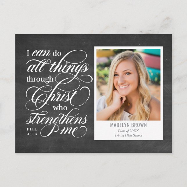 Ankündigung von stärkerem Abschluss Postkarte (Vorderseite)