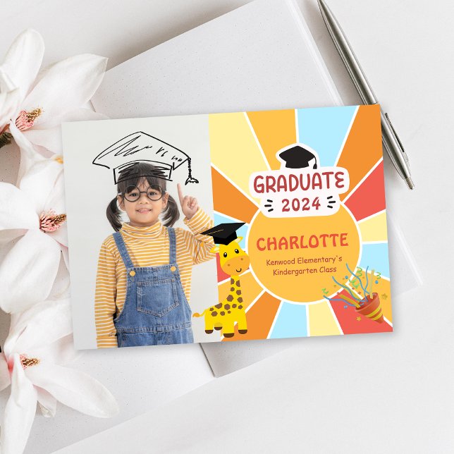 Ankündigung von Sunray Kid Preschool Foto Abschlus (Sunray Kid Preschool Photo Graduation Announcement)